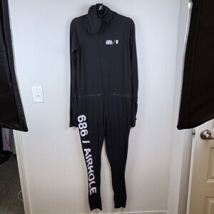 686 Airhole Black One Piece Thermal First Layer Insulation / Men's Size Large